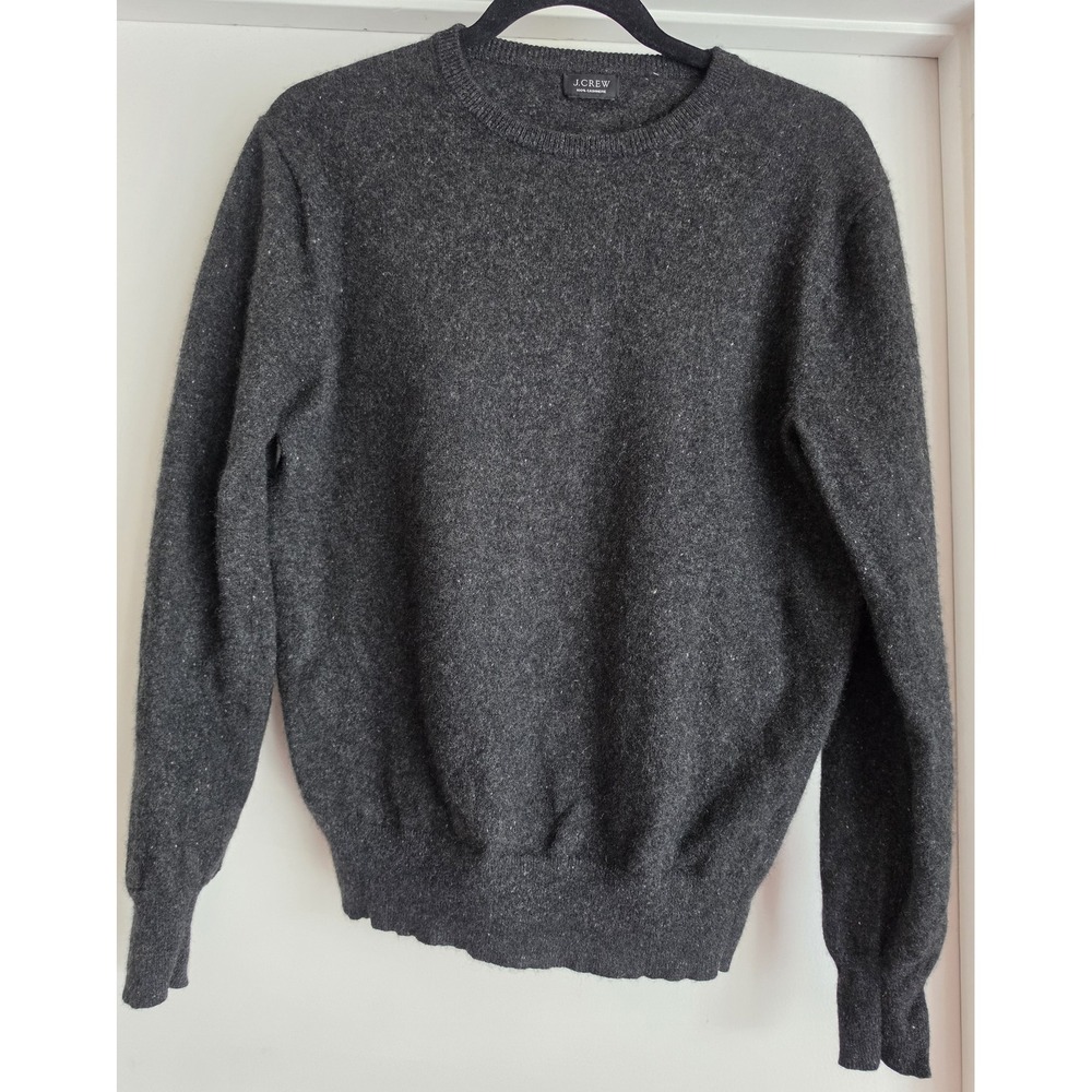 J.Crew Womens M Cashmere Pullover Sweater Charcoal Grey Crew Neck Classic